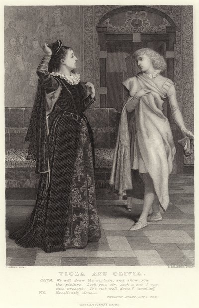 Viola and Olivia, Twelfth Night, Act I, Scene V by Charles Green