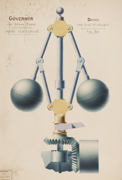 Governor for Steam Engine - Front Elevation, c.1882 by Charles Gustav Louis Phillips