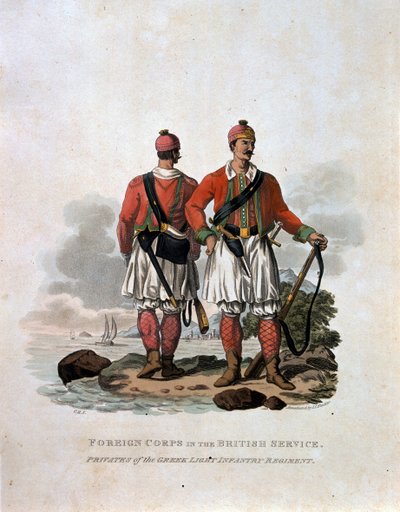 Foreign Corps in the British Service, Privates of the Greek Light Infantry Regiment, from 