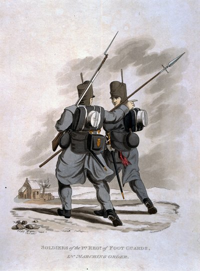 Soldiers of the 1st Regiment of Foot Guards in Marching Order, from 