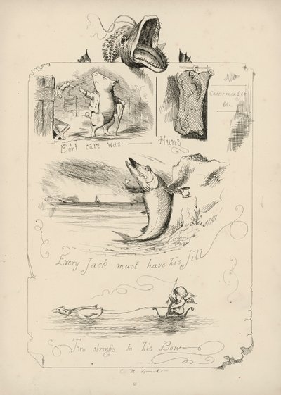 Page from Proverbs with Pictures by Charles H Bennett by Charles Henry (after) Bennett