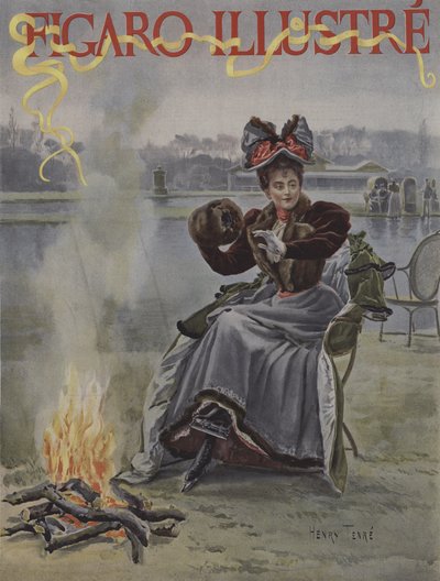 At the Skating Club (Cover of Le Figaro Illustre, January 1895) by Charles Henry Tenre