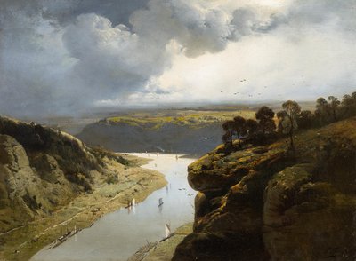 View in the Valley of the Rhone by Charles Hoguet