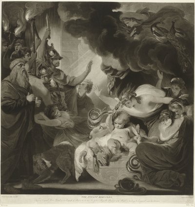 Hercules Strangles the Two Serpents in His Cradle by Charles Howard Hodges
