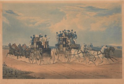 Coaching: The Brighton Day Mails, passing over Hookwood Common by Charles Hunt