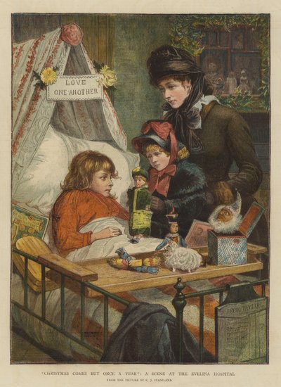 Christmas Comes but Once a Year, a Scene at the Evelina Hospital by Charles J. Staniland