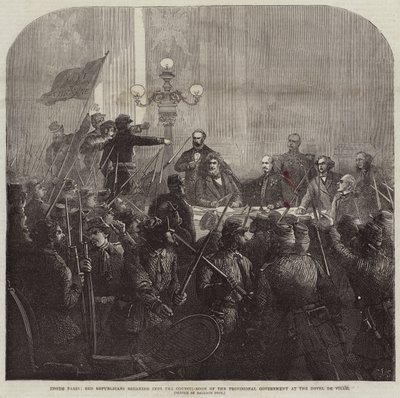 Inside Paris, Red Republicans breaking into the Council-Room of the Provisional Government at the Hotel De Ville by Charles J. Staniland