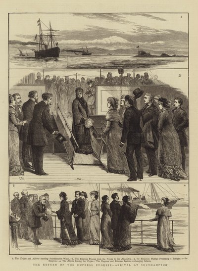 The Return of the Empress Eugenie, Arrival at Southampton by Charles J. Staniland