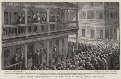 Zanzibar before the Bombardment, the Late Hamid Bin Thwain blessing the People by Charles J. Staniland