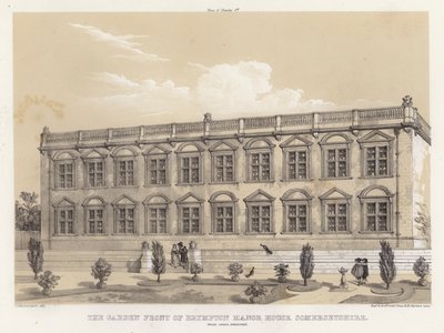 The Garden Front of Brympton Manor House, Somersetshire, Inigo Jones, Architect by Charles James Richardson