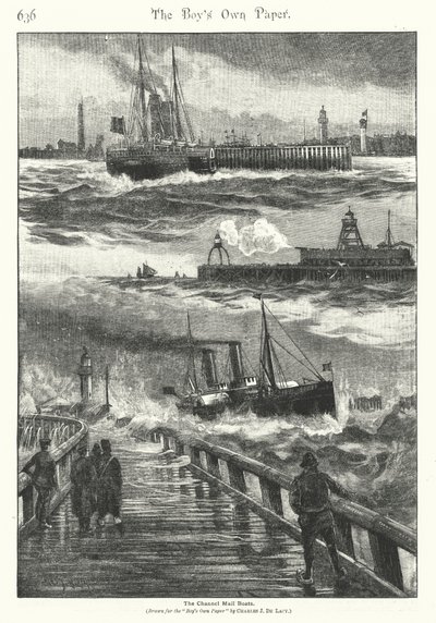 The Channel Mail Boats by Charles John de (after) Lacy