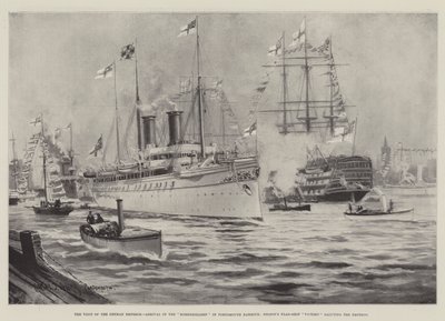 The Visit of the German Emperor, Arrival of the Hohenzollern in Portsmouth Harbour, Nelson