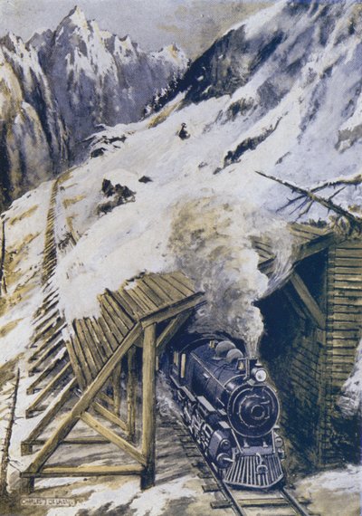 How trains are protected from avalanches by Charles John de after Lacy