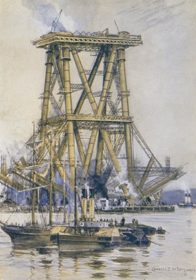 Making the Forth Bridge by Charles John de after Lacy