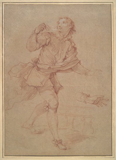 Study of a Young Man, study for the tapestry, Sancho by Charles Joseph Natoire