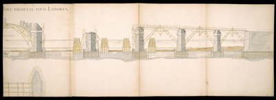 Designs of the Projected Bridge on the River Thames in London by Charles Labelye