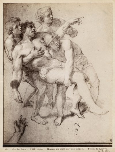 Half Naked Man Supported by Three Men, Study for 