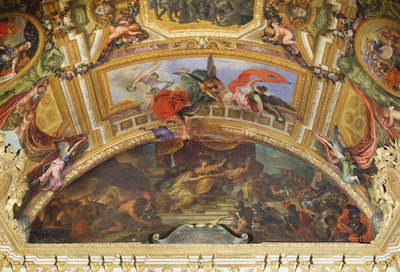 The Alliance of Germany and Spain with Holland, 1672, Ceiling Painting from the Galerie des Glaces by Charles Le Brun