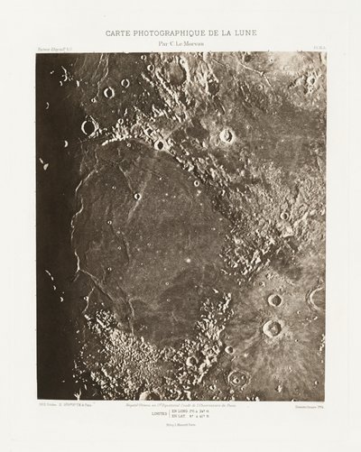 Photographic Chart of the Moon, plate IX.A, October 21 by Charles le Morvan