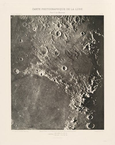 Photographic Chart of the Moon, plate IX, April 27 by Charles le Morvan