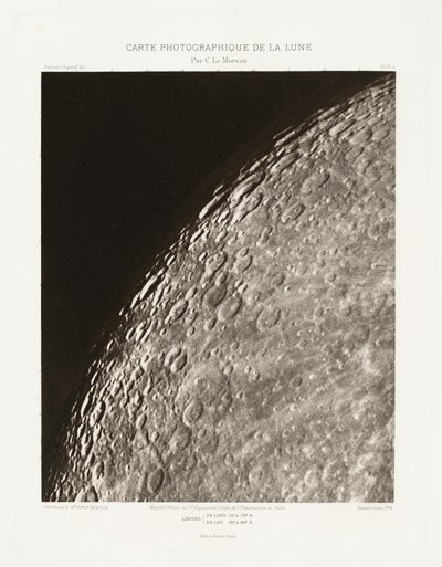 Photographic Chart of the Moon, plate VI.A, February 6 by Charles le Morvan