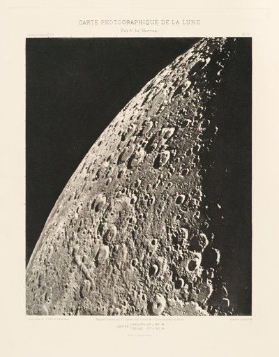 Photographic Chart of the Moon, plate V, April 18 by Charles le Morvan