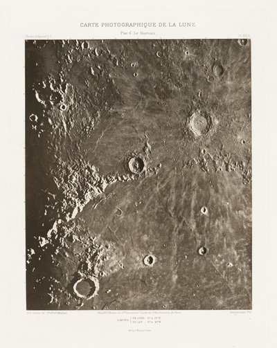 Photographic Chart of the Moon, plate XIII.A by Charles le Morvan