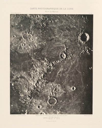 Photographic Chart of the Moon, plate XIII, February 6 by Charles le Morvan