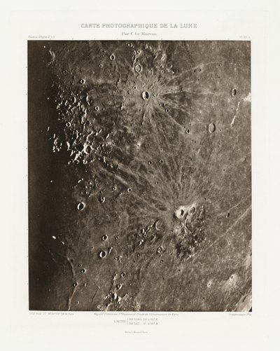 Photographic Chart of the Moon, plate XIV.A, August 27 by Charles le Morvan