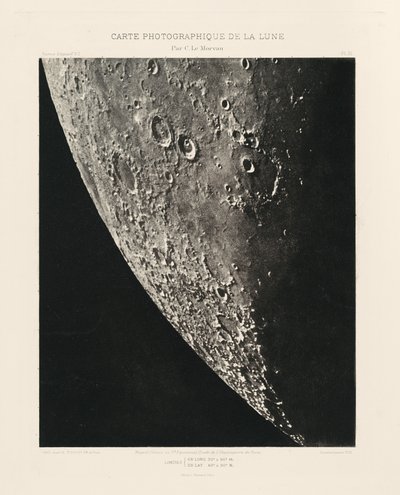 Photographic Chart of the Moon, plate XI, April 18 by Charles le Morvan