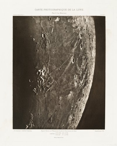 Photographic Chart of the Moon, plate XV.A, September 5 by Charles le Morvan