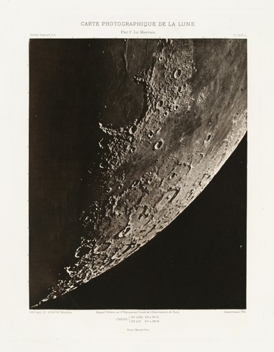 Photographic Chart of the Moon, plate XVII.A, August 27 by Charles le Morvan