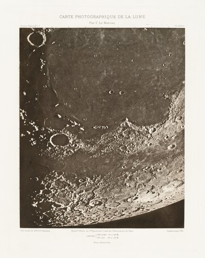 Photographic Chart of the Moon, plate XVIII.A, October 20 by Charles le Morvan