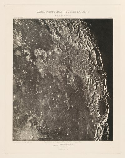 Photographic Chart of the Moon, plate XXI, December 20 by Charles le Morvan