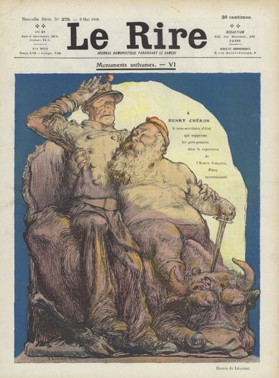 Caricature of Henry Cheron, French Under-Secretary of State for War. Illustration for Le Rire by Charles Leandre