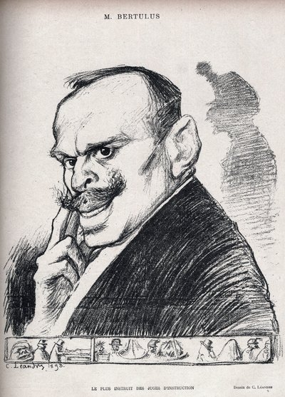 Dreyfus case - The most educated of examining magistrates - Paul Bertulus (1851-1917) - Caricature by Charles Leandre (1862-1934) in 