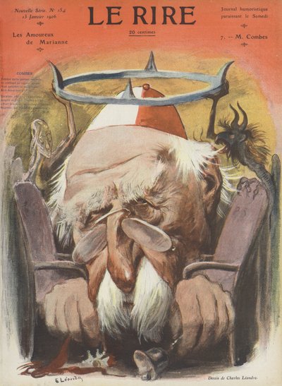 Emile Combes, French Politician. Illustration for Le Rire by Charles Leandre