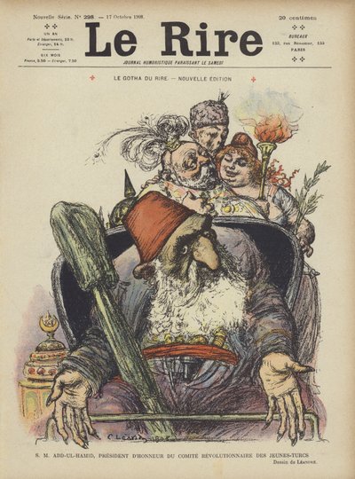 His Majesty Abdul Hamid, Honorary President of the Revolutionary Committee of the Young Turks (Illustration for Le Rire) by Charles Leandre