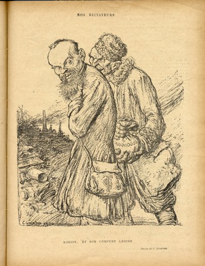Illustration of Charles Leandre in Le Rire, 29/05/20 - Loriot and his Compere Lenin by Charles Leandre