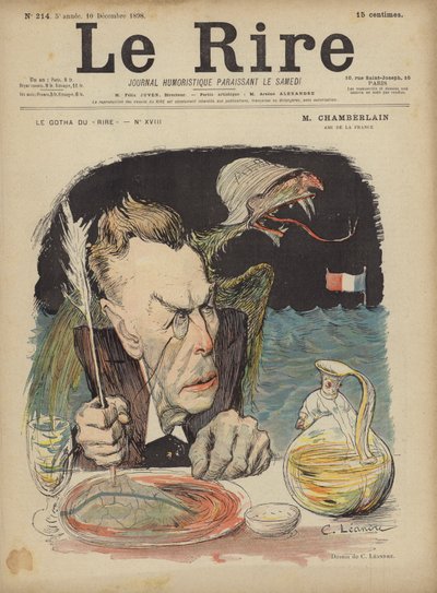 Joseph Chamberlain, Illustration for Le Rire by Charles Leandre
