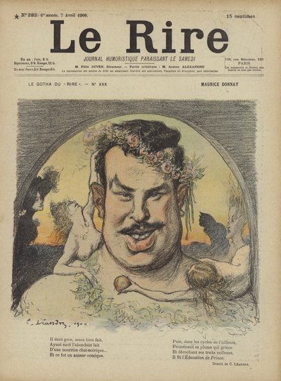 Maurice Donnay, Illustration for Le Rire by Charles Leandre