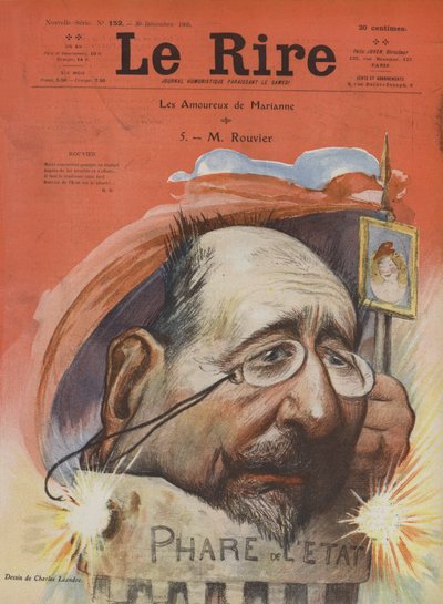Maurice Rouvier, French Politician. Illustration for Le Rire by Charles Leandre