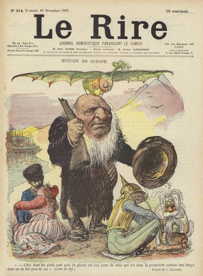 Paul Kruger, Illustration for Le Rire by Charles Leandre