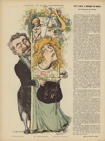 Production of Henri Lavetans play Varennes at the Theatre Sarah Bernhardt (Illustration for Le Rire) by Charles Leandre