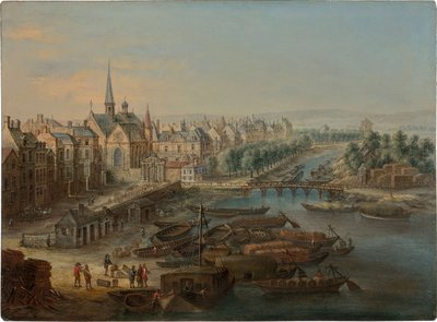 View of the Arsenal, the Port Saint Paul and the Quai des Célestins in Paris by Charles Léopold van Grevenbroeck