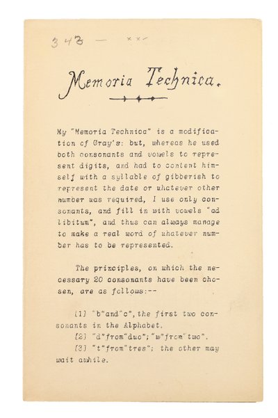 Memoria Technica, Oxford by Charles Lutwidge Dodgson