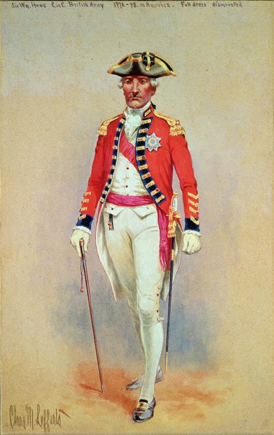 Sir William Howe, Commander in Chief of the British Army in full dress dismounted by Charles MacKubin Lefferts