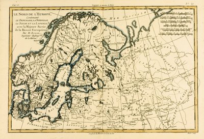 Northern Europe, Including Denmark, Norway, Sweden and Lapland, with Most of Western Russia, from Atlas de Toutes les Parties Connues du Globe Terrestre by Guillaume Raynal (1713-96) Published Geneva by Charles Marie Rigobert Bonne