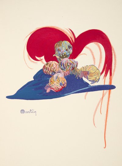 Design for a Hat, from La Mode en mil neuf cent douze. chez Marcelle Demay, pub. 1912 by Charles Martin