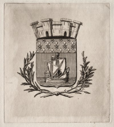 Etchings of Paris: The Symbolical Arms of the City of Paris by Charles Meryon